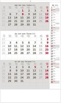 Trojmesačný kalendár sivý s poznámkami 2024
