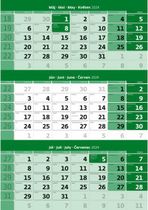 Trojmesačný kalendár zelený 2024