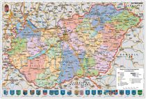 Učebná pomôcka, A4, STIEFEL" Mo. közigazgatása/ Mo. domborzata - Samospráva/Geografická mapa Maďarska" -výrobok v MJ