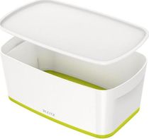 Úložný box s vekom Leitz MyBox, veľkosť S biela/zelená