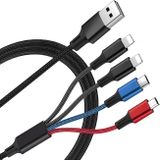 USB datový a nabíjecí kabel 4v1 2x Lighting / 1x micro USB / 1x USB-C - 2.8A