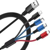 USB datový a nabíjecí kabel 4v1 2x USB-C /1x micro USB / 1x Lighting - 2.8A