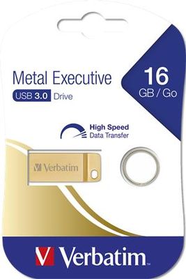 USB kľúč, 16GB, USB 3.0,  VERBATIM "Exclusive Metal" zlatá