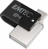 USB kľúč, 64GB, USB 2.0, USB-A/microUSB, EMTEC 