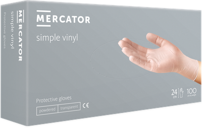 Vinylové rukavice MERCATOR ® simple vinyl (PF) - (100 ks/bal)