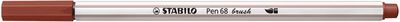 Vláknová fixka, STABILO "Pen 68 brush", červeno hnedá
