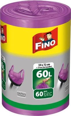Vrecia zaväzovacie FINO Color 60 ?, 13 mic., 59 x 72 cm, fialové (60 ks)