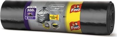 Vrecia zaväzovacie FINO na ťažký odpad 300 ?, 70 mic., 135 x 146 cm, čierne (6 ks)