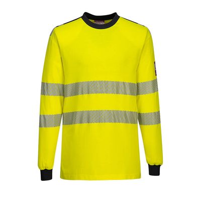 PORTWEST FR701 WX3 tričko Hi-Vis odolné proti plameňu Žltá/námornícka modrá
