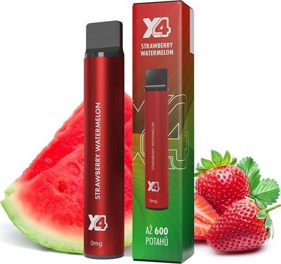 X4 Bar - 0mg - ZERO - Strawberry Watermelon (Jahoda a meloun)