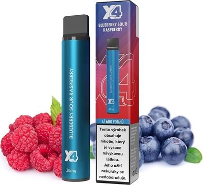 X4 Bar - 20mg - Blueberry Sour Raspberry (Borůvka a malina)