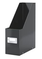 Zakladač, PP/kartón, 95 mm, lakový lesk, LEITZ "Click&Store", čierny
