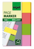 Záložky, papierové, 4x40 listov, 15x50 mm, SIGEL "Multicolor", mix farieb