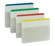 Záložky, plastové, silné, naklonené, 4x6 záložiek, 50x38 mm, 3M POSTIT, mix farieb