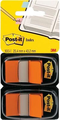 Záložky Post-it Index široké 25,4x43,2 oranžová 2ks
