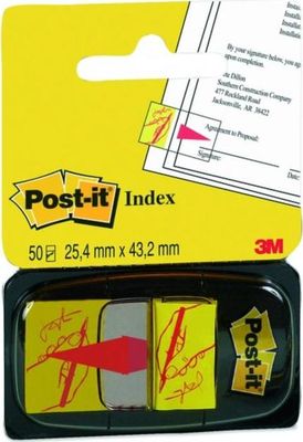 Záložky Post-it Index široké 25,4x43,2 `podpis`