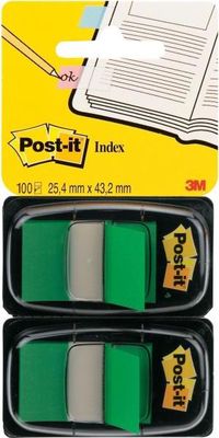 Záložky Post-it Index široké 25,4x43,2 zelená 2ks