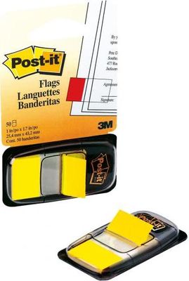 Záložky Post-it Index široké 25,4x43,2 žltá
