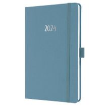 Zápisník, A5, týždenný, 2024, reliéfny obal, SIGEL "Jolie", kobaltová modrá