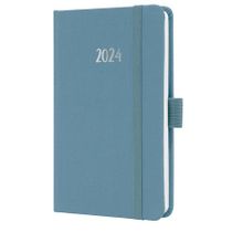 Zápisník, A6, týždenný, 2024, reliéfny obal, SIGEL "Jolie", kobaltová modrá