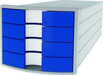 Zásuvkový box Impuls sivý/modrý