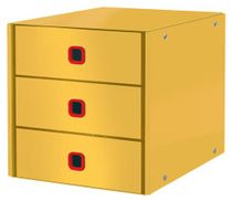 Zásuvkový box, laminovaný kartón, 3 zásuvky, LEITZ "Click&Store", teplá žltá