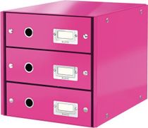 Zásuvkový box Leitz Click & Store 3 zásuvky metalická ružová