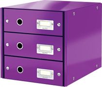 Zásuvkový box Leitz Click & Store 3 zásuvky purpurová