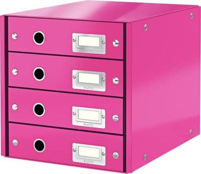 Zásuvkový box Leitz Click & Store 4 zásuvky ružový