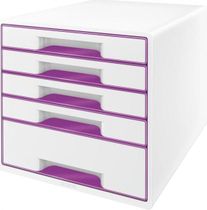 Zásuvkový box Leitz WOW s 5 zásuvkami purpurový
