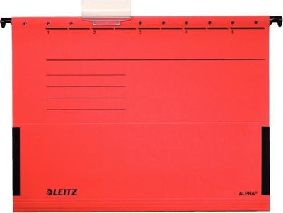 Závesný obal Leitz ALPHA s bočnicami červený