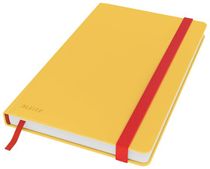 Záznamová kniha, A5, linajková, 80 listov, tvrdá obálka, LEITZ "Cosy Soft Touch", matná žltá