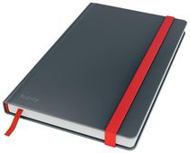 Záznamová kniha, A5, štvorčeková, 80 listov, tvrdá obálka, LEITZ "Cosy Soft Touch", matná sivá