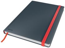 Záznamová kniha, B5, linajková, 80 listov, tvrdá obálka, LEITZ "Cosy Soft Touch", matná sivá