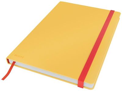 Záznamová kniha, B5, štvorčeková, 80 listov, tvrdá obálka, LEITZ "Cosy Soft Touch", matná žltá
